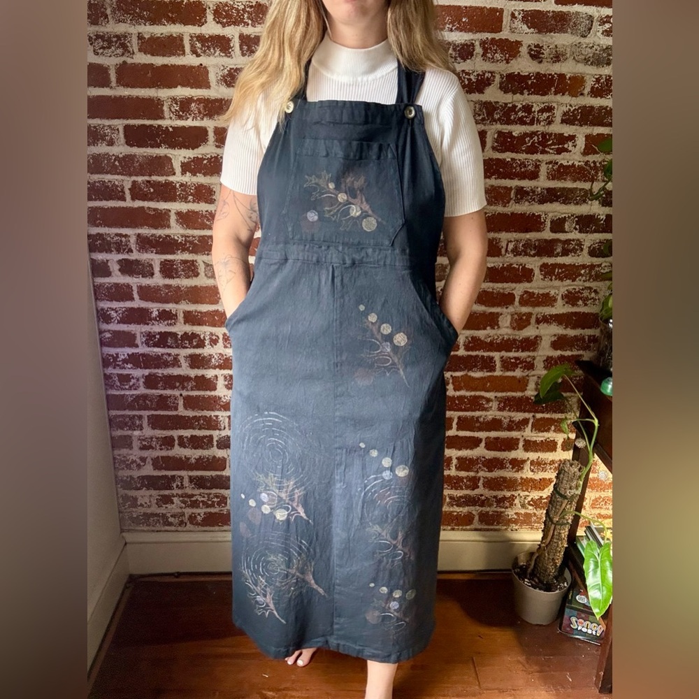 90s Blue Fish Hand Painted Dress by Jennifer Barclay